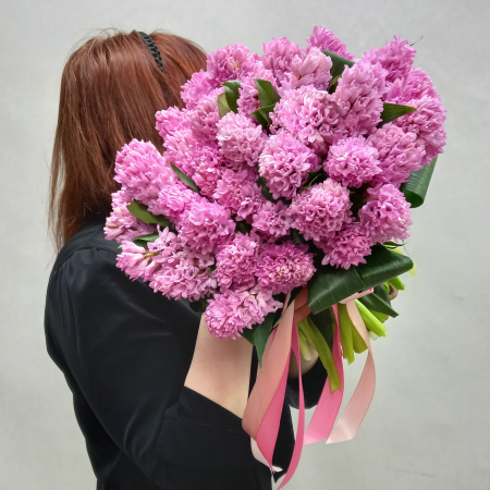 Букет из 35 гиацинтов, розовые