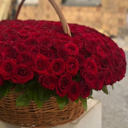 Корзина из 501 красной розы